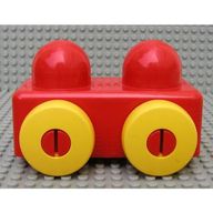 Деталь LEGO Primo Vehicle Wagon without Tow Hitches, Красный