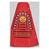 Деталь LEGO Duplo Door Tepee with Face, Indian Headdress, and Zig Zag Line Print, Красный