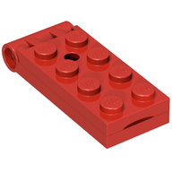 Деталь LEGO Hinge Plate 2 x 5 with Hole in Stud Holder [Complete Assembly], Красный