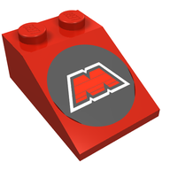 Деталь LEGO Slope 33° 3 x 2 with MTron Logo Print, Красный