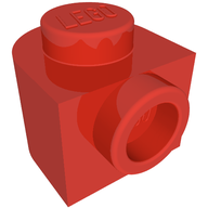 Деталь LEGO Пластина половинная круглая 1 x 1 x 2/3, с боковым штырьком, Красный