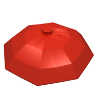 Деталь LEGO Minifig Umbrella Top with No Bottom Flaps, 6 x 6 with Top Stud, Красный