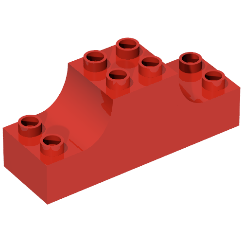 Набор LEGO Duplo, Brick 2 x 6 x 2 with Curved Ends, Красный