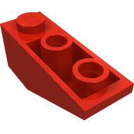 Деталь LEGO Slope Inverted 33° 3 x 1 with Connections between Studs, Красный
