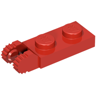 Деталь LEGO Пластина шарнирная фиксирующая 1 x 2, с 2 пальцами на торце, без паза, Красный