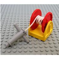Деталь LEGO Duplo Winch Drum, Light Gray Hose Nozzle with Handles, String, Красный