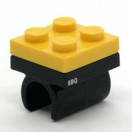 Деталь LEGO Pencil Topper, Integrated 2 x 2 Plate with Black Clip, Красный