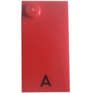 Деталь LEGO Braille Brick 2 x 4 with 1 Stud в Ѓand 'A' Print, Красный
