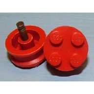 Деталь LEGO Wheel Old with 4 Studs without inner Side Supports (Old Lego Logo), Красный