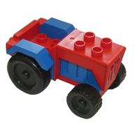 Деталь LEGO Duplo Tractor with Blue Engine and Fenders, Красный