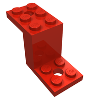 Деталь LEGO Кронштейн 5 x 2 x 2 1/3, с внутренним держателем штырька, Красный