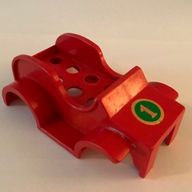 Деталь LEGO Duplo, Car Body (Old Style) with '1' in Circle Print, Красный