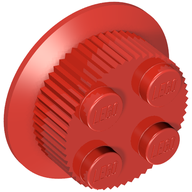 Деталь LEGO Train Wheel with 2 x 2 Stud Center, Traction Teeth, Красный
