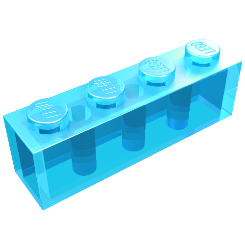 Набор LEGO Brick 1 x 4, Trans-Light Blue