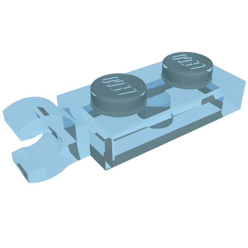 Набор LEGO Plate Special 1 x 2 with Clip Horizontal on End, Trans-Light Blue