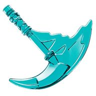 Деталь LEGO Weapon Sickle with Trailing Effect, Прозрачный светло-голубой
