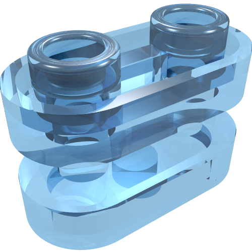 Набор LEGO Brick Special 1 x 2 Rounded  with Center Bars, Trans-Light Blue