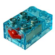 Деталь LEGO Touch Sensor with Red Contact, Прозрачный светло-голубой