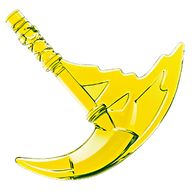 Деталь LEGO Weapon Sickle with Trailing Effect, Прозрачный неоново-зеленый
