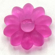 Деталь LEGO Clikits Icon, Flower 2 x 2 Small, 10 Petals with Pin [Frosted], Прозрачный темно-розовый