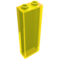 Деталь LEGO Brick 1 x 2 x 5 without Side Supports, Прозрачный желтый