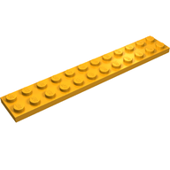 Деталь LEGO Пластина 2 x 12, Средне-оранжевый