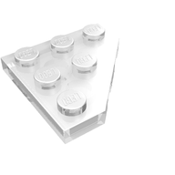 Деталь LEGO Пластина-клин 3 x 3, со срезанным углом, Прозрачный бесцветный
