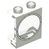 Деталь LEGO Panel 1 x 2 x 2 with Light Gray Porthole Print, Прозрачный бесцветный