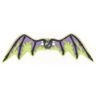 Деталь LEGO Wing, with Black Bony Spines and Yellowish Green and Lavender Print, Прозрачный бесцветный