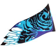 Деталь LEGO Wing, Right, Banshee, Large, Black and Dark Azure Scales, Dark Purple Trim Print, Прозрачный бесцветный