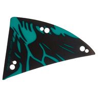 Деталь LEGO Wing, Right, Banshee, Small, Black and Dark Turquoise Scales Print, Прозрачный бесцветный
