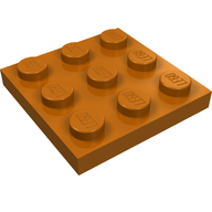 Деталь LEGO Пластина 3 x 3, Темно-оранжевый