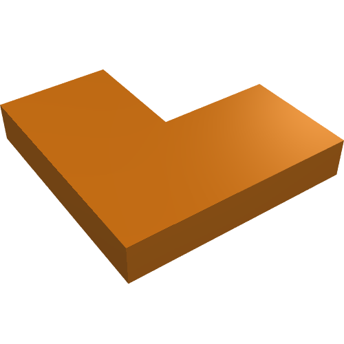 Набор LEGO Tile 2 x 2 Corner, Темно-оранжевый