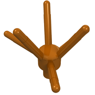 Деталь LEGO Plant Flower Stem with Bar and 6 Stems, Темно-оранжевый