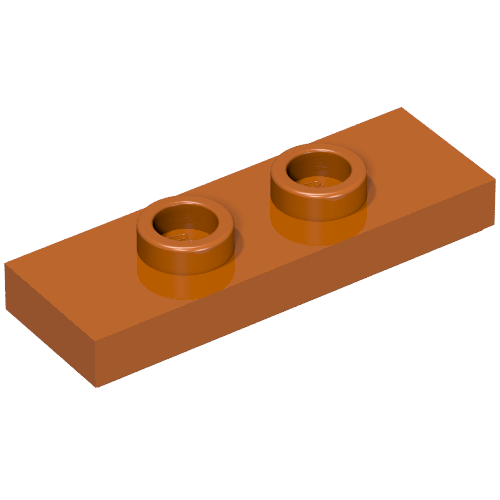 Набор LEGO PLATE 1X3 W/ 2 KNOBS, Темно-оранжевый