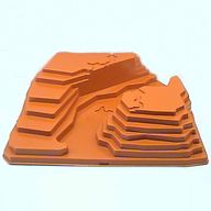 Деталь LEGO Baseplate Raised 32 x 42 Canyon Stepped No Studs [6589], Темно-оранжевый