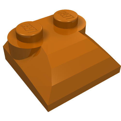 Набор LEGO Brick Curved 2 x 2 x 2/3 Two Studs, Curved Slope End, Темно-оранжевый