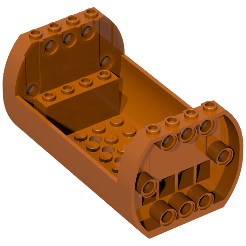 Набор LEGO Fuselage 6 x 10 x 4 Round, Темно-оранжевый