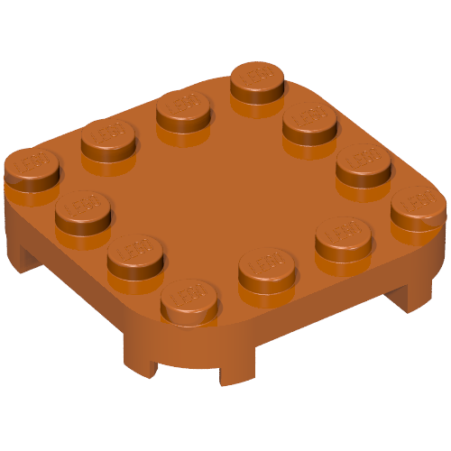 Набор LEGO Plate Round Corners 4 x 4 x 2/3 Circle with Reduced Knobs, Темно-оранжевый