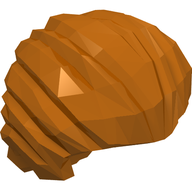 Деталь LEGO Minifig Hair Swept Back with Short Ponytail, Темно-оранжевый