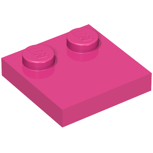 Набор LEGO Plate 2 x 2 with Only 2 studs, Темно-розовый