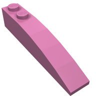 Деталь LEGO Скос изогнутый 6 x 1, Темно-розовый