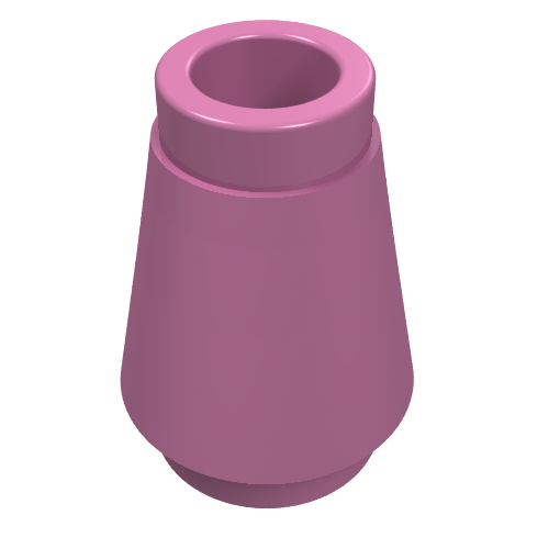 Набор LEGO Cone 1 x 1 [Top Groove], Темно-розовый