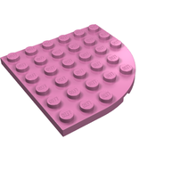 Деталь LEGO Пластина круглая угловая 6 x 6, Темно-розовый
