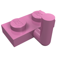 Деталь LEGO Plate Special 1 x 2 with Arm Up [Horizontal Arm 5mm], Темно-розовый
