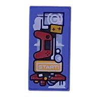 Деталь LEGO Tile 1 x 2 with Game Console, Controller print, Прозрачный фиолетовый
