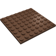 Деталь LEGO Пластина 8 x 8, Коричневый