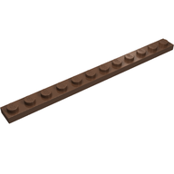 Деталь LEGO Пластина 1 x 12, Коричневый