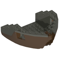 Деталь LEGO Boat Hull Small Bow 12 x 12 x 5 1/3 Complete Assembly, Top Color Dark Gray, Коричневый