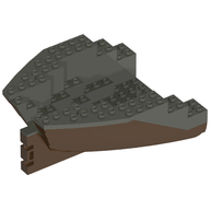 Деталь LEGO Boat Hull Small Stern 14 x 12 x 5 1/3 Complete Assembly, Top Color Dark Gray, Коричневый